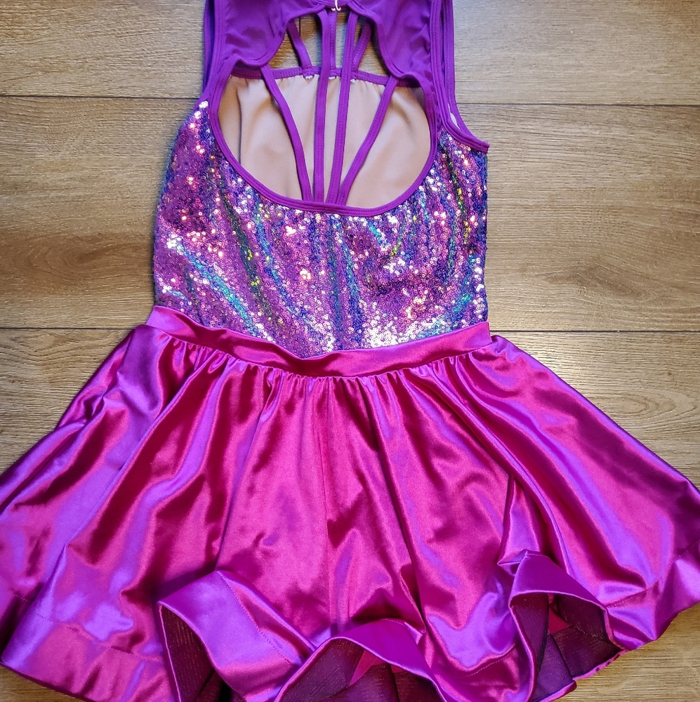 Girls Sequins Party Dance Dress Size Large - Picture 4 of 8